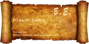 Blesch Endre névjegykártya